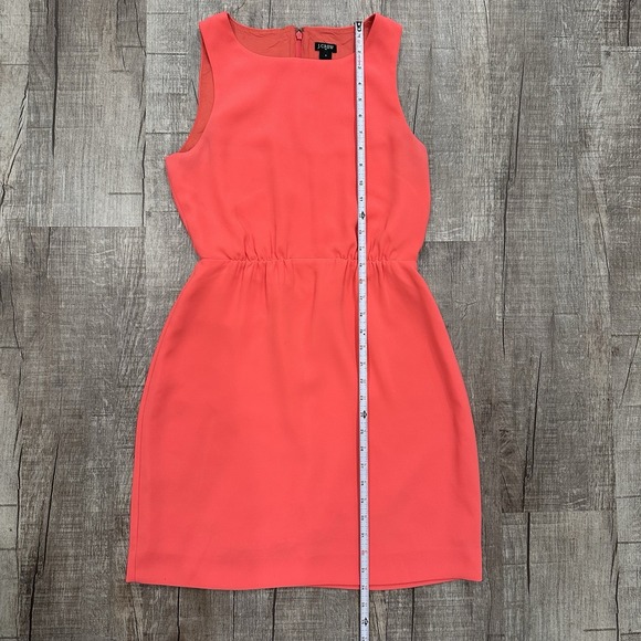 J.Crew Sleeveless Sheath Dress‎ Coral Pink Lined Back Zip Women's Size 4 - Picture 4 of 12